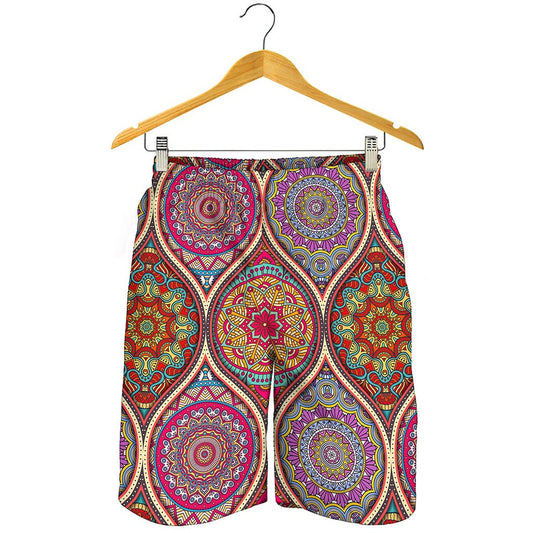 Oval Bohemian Mandala Patchwork Print Men's Shorts