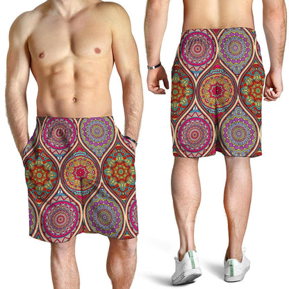 Oval Bohemian Mandala Patchwork Print Men's Shorts