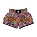 Oval Bohemian Mandala Patchwork Print Muay Thai Boxing Shorts