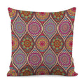 Oval Bohemian Mandala Patchwork Print Pillow Cover