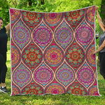 Oval Bohemian Mandala Patchwork Print Quilt