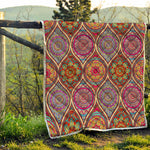 Oval Bohemian Mandala Patchwork Print Quilt