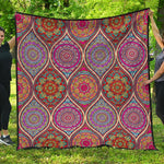 Oval Bohemian Mandala Patchwork Print Quilt