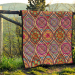 Oval Bohemian Mandala Patchwork Print Quilt
