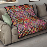 Oval Bohemian Mandala Patchwork Print Quilt