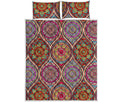 Oval Bohemian Mandala Patchwork Print Quilt Bed Set