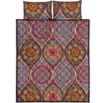 Oval Bohemian Mandala Patchwork Print Quilt Bed Set