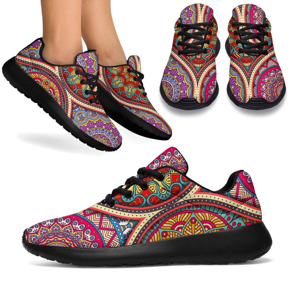 Oval Bohemian Mandala Patchwork Print Sport Shoes GearFrost