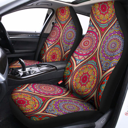 Oval Bohemian Mandala Patchwork Print Universal Fit Car Seat Covers