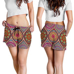 Oval Bohemian Mandala Patchwork Print Women's Shorts