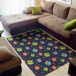 Owl And Star Pattern Print Area Rug