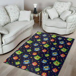 Owl And Star Pattern Print Area Rug