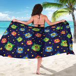 Owl And Star Pattern Print Beach Sarong Wrap