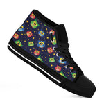 Owl And Star Pattern Print Black High Top Shoes