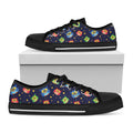 Owl And Star Pattern Print Black Low Top Sneakers