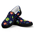 Owl And Star Pattern Print Black Slip On Sneakers