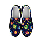 Owl And Star Pattern Print Black Slip On Shoes