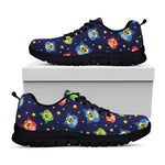 Owl And Star Pattern Print Black Sneakers
