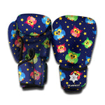 Owl And Star Pattern Print Boxing Gloves