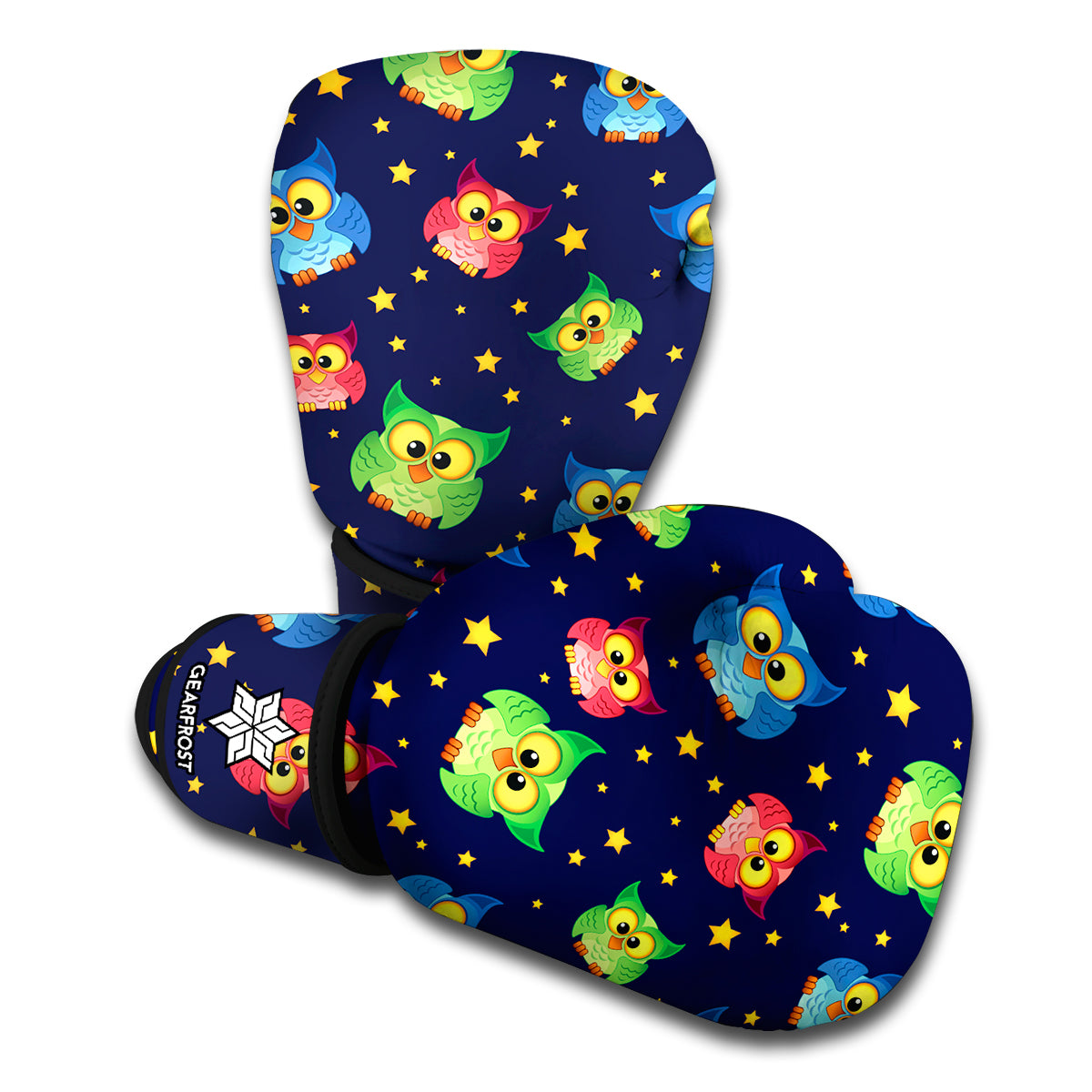 Owl And Star Pattern Print Boxing Gloves