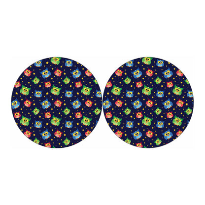 Owl And Star Pattern Print Car Coasters