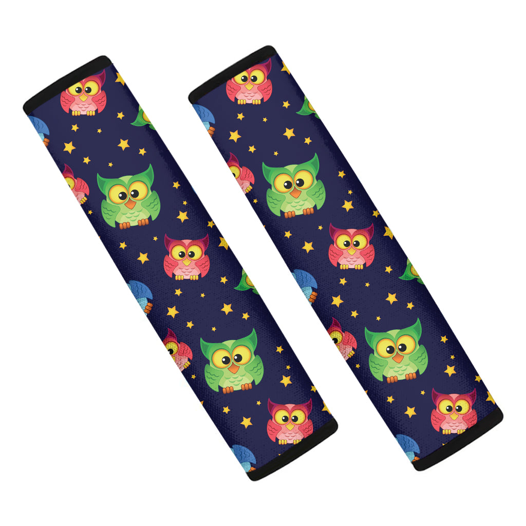 Owl And Star Pattern Print Car Seat Belt Covers