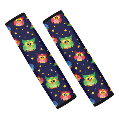 Owl And Star Pattern Print Car Seat Belt Covers