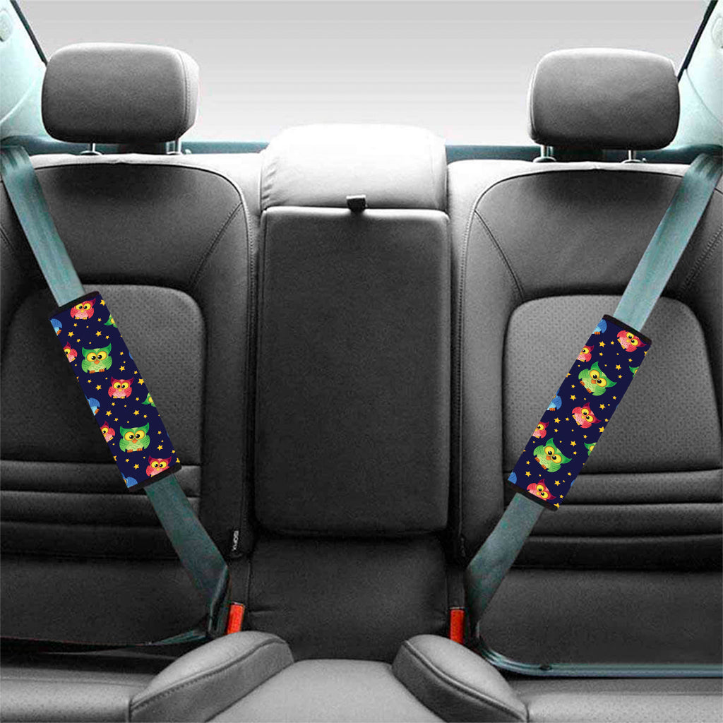Owl And Star Pattern Print Car Seat Belt Covers