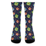 Owl And Star Pattern Print Crew Socks