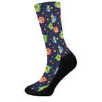 Owl And Star Pattern Print Crew Socks