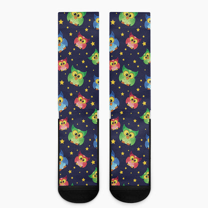 Owl And Star Pattern Print Crew Socks