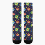 Owl And Star Pattern Print Crew Socks
