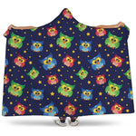 Owl And Star Pattern Print Hooded Blanket