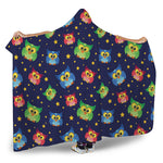 Owl And Star Pattern Print Hooded Blanket
