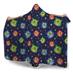 Owl And Star Pattern Print Hooded Blanket