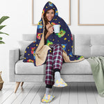 Owl And Star Pattern Print Hooded Blanket