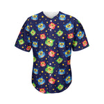 Owl And Star Pattern Print Men's Baseball Jersey