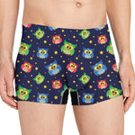 Owl And Star Pattern Print Men's Boxer Briefs