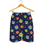 Owl And Star Pattern Print Men's Shorts
