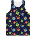 Owl And Star Pattern Print Men's Tank Top