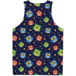 Owl And Star Pattern Print Men's Tank Top