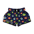 Owl And Star Pattern Print Muay Thai Boxing Shorts