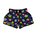 Owl And Star Pattern Print Muay Thai Boxing Shorts