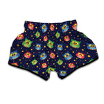Owl And Star Pattern Print Muay Thai Boxing Shorts