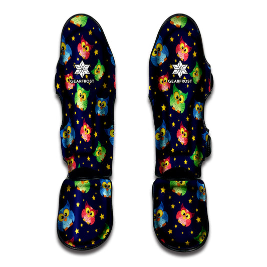 Owl And Star Pattern Print Muay Thai Shin Guard