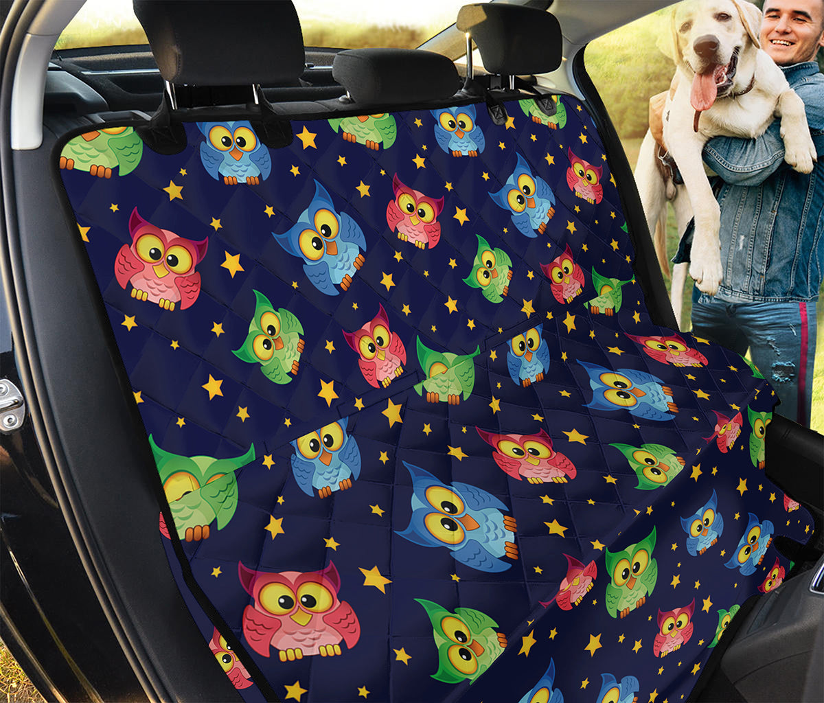 Owl And Star Pattern Print Pet Car Back Seat Cover
