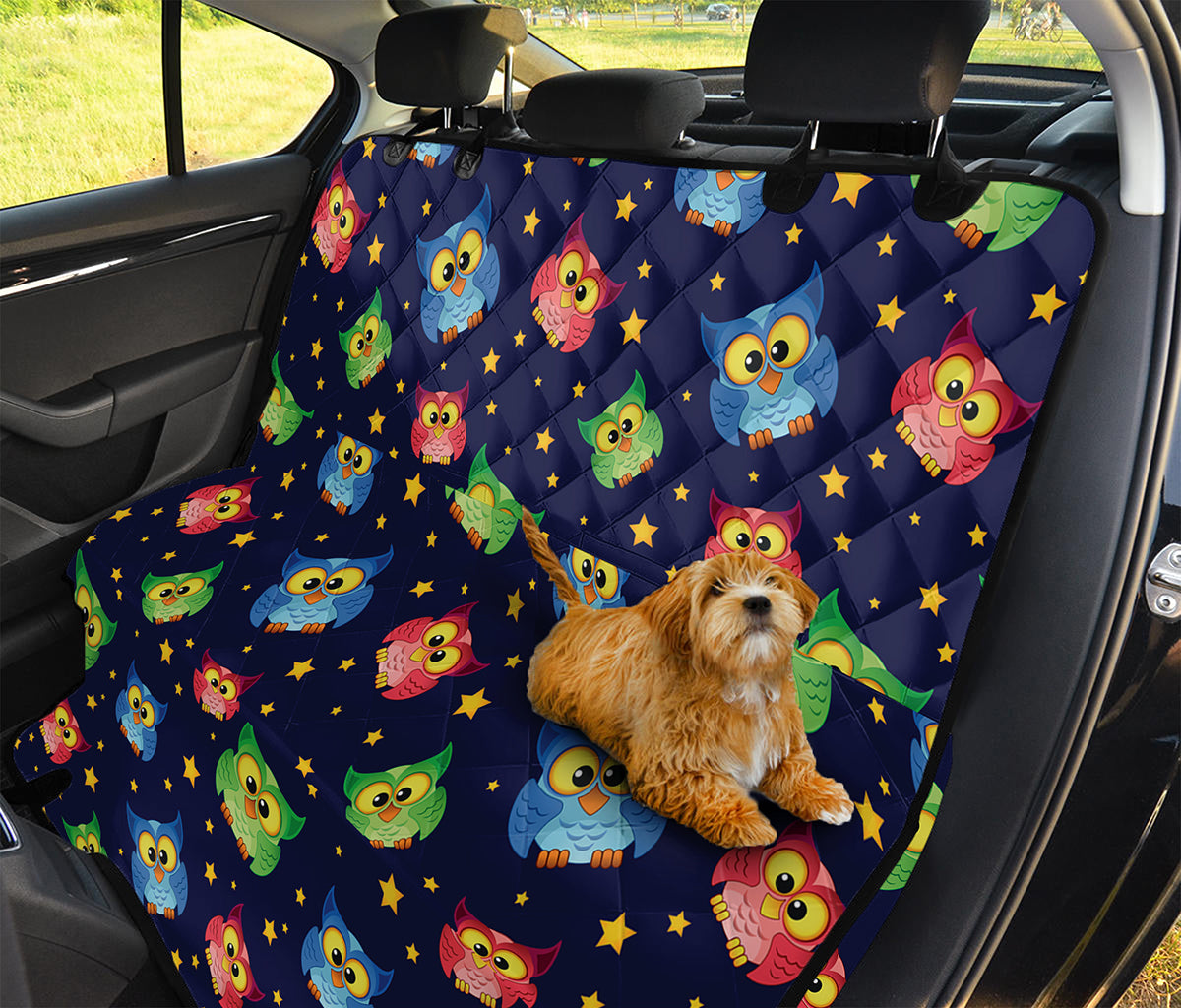 Owl And Star Pattern Print Pet Car Back Seat Cover