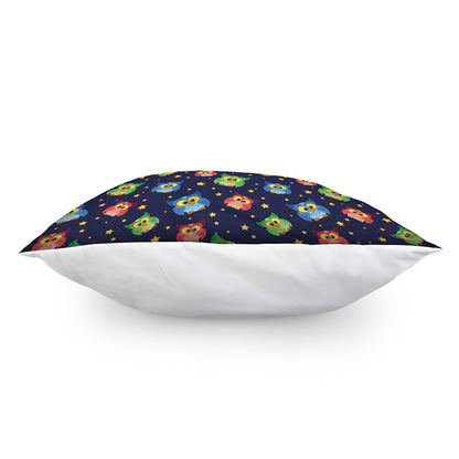Owl And Star Pattern Print Pillow Cover