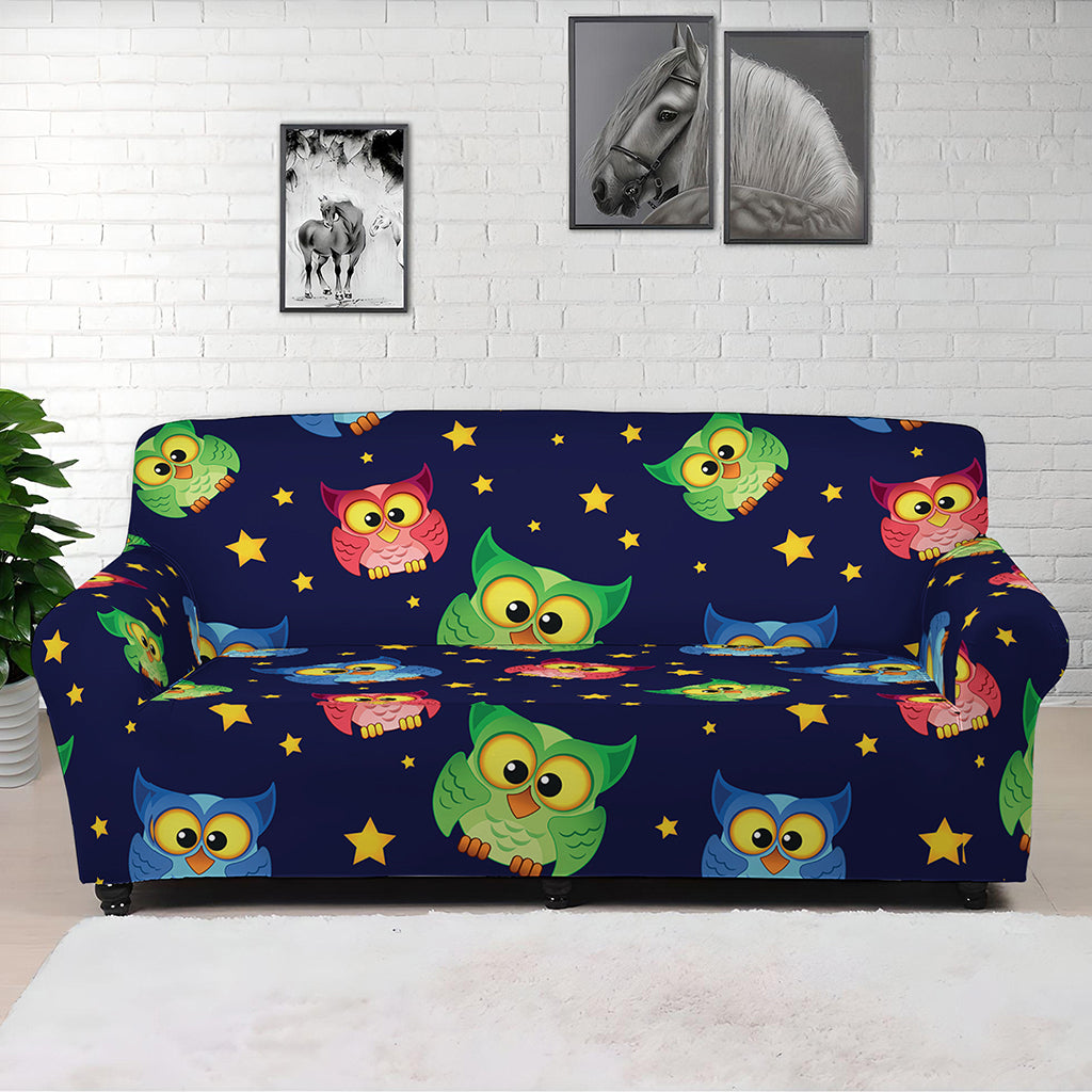 Owl And Star Pattern Print Sofa Cover