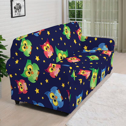 Owl And Star Pattern Print Sofa Cover